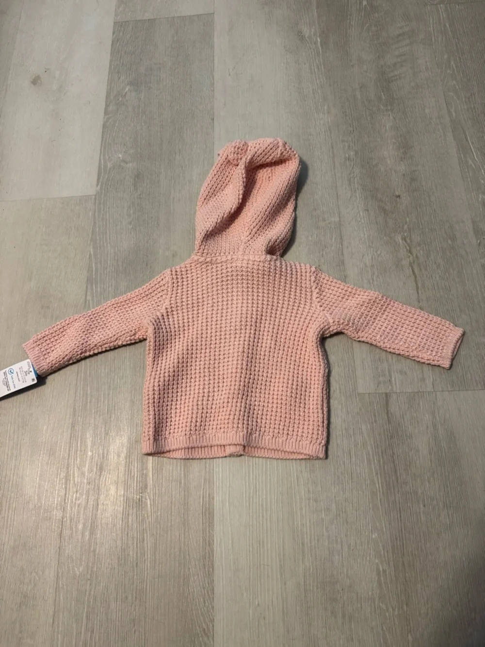 Carter's Pale‎ Pink Hooded Knit Baby Cardigan